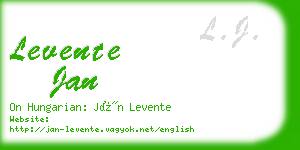 levente jan business card